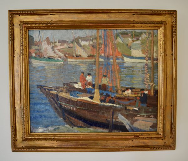 Fishing Boats in Harbor by George Evans